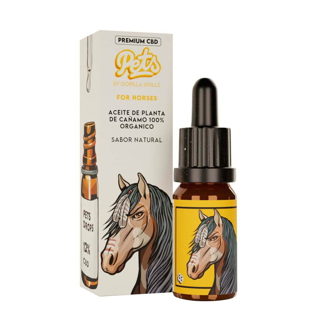Aceite CBD Gorilla Grillz Pets Horses Natural 12% — 10 ml — cáñamo CBD
