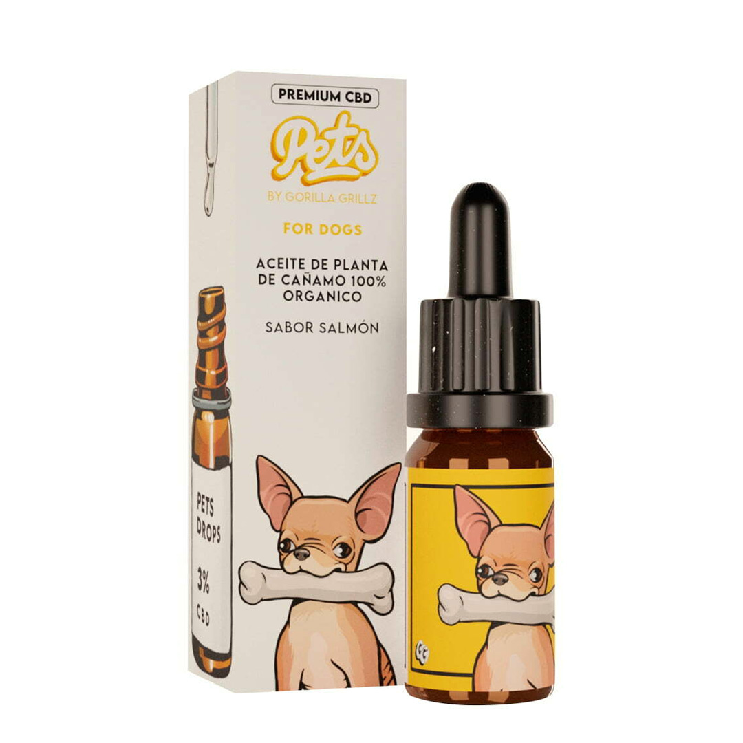 Aceite CBD Gorilla Grillz Pets Dogs Salmon 3% — 10 ml — cáñamo CBD
