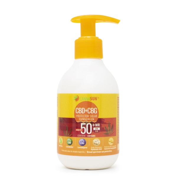 Cannasun Protector Solar SPF 50+ CBD y CBG — 150 ml — cáñamo CBD