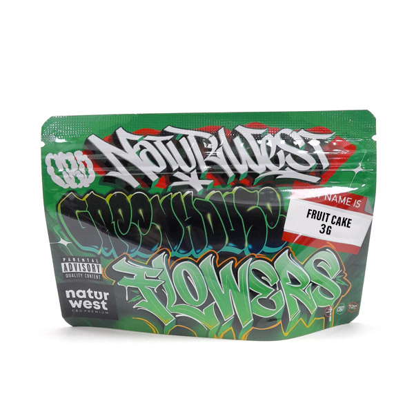 Flor CBD Naturwest Fruit Cake — 3 gr CBD Outdoor — cogollo en envase individual termosellado