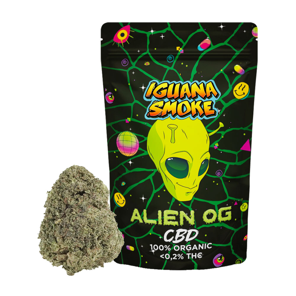 Flor CBD Iguana Smoke Alien OG — 3 gr — cáñamo CBD